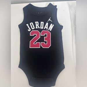 Jordan Black and Red Baby Bodysuit 0-6mos